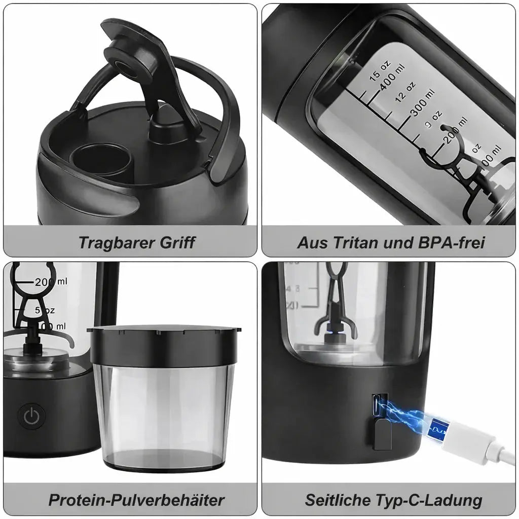 Elektrischer Protein Shaker | Selbstrührende Shaker Becher | USB Mixer Becher | Mixadel