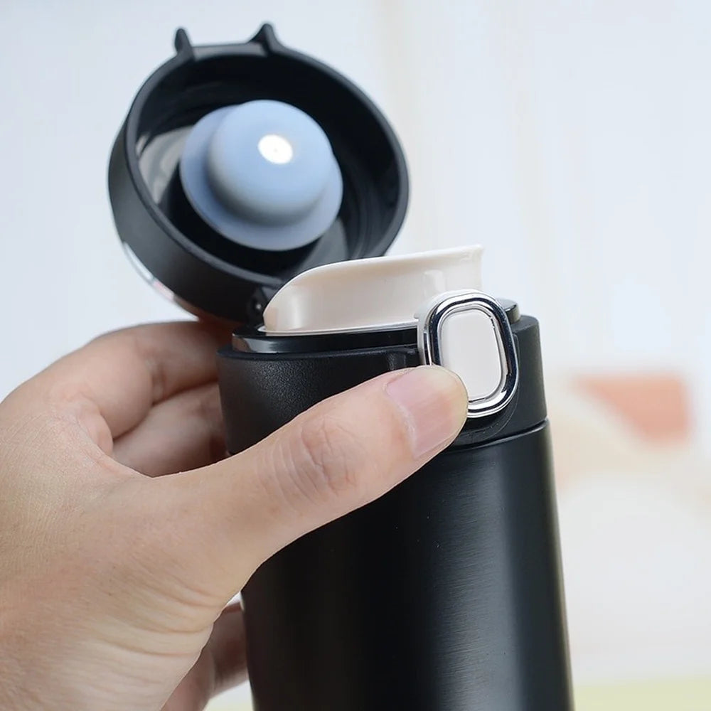 1Pc 400ML Smart Thermos Stainless Steel Water Bottle Led Digital Temperature Display Coffee Thermal Mugs Intelligent Insulation